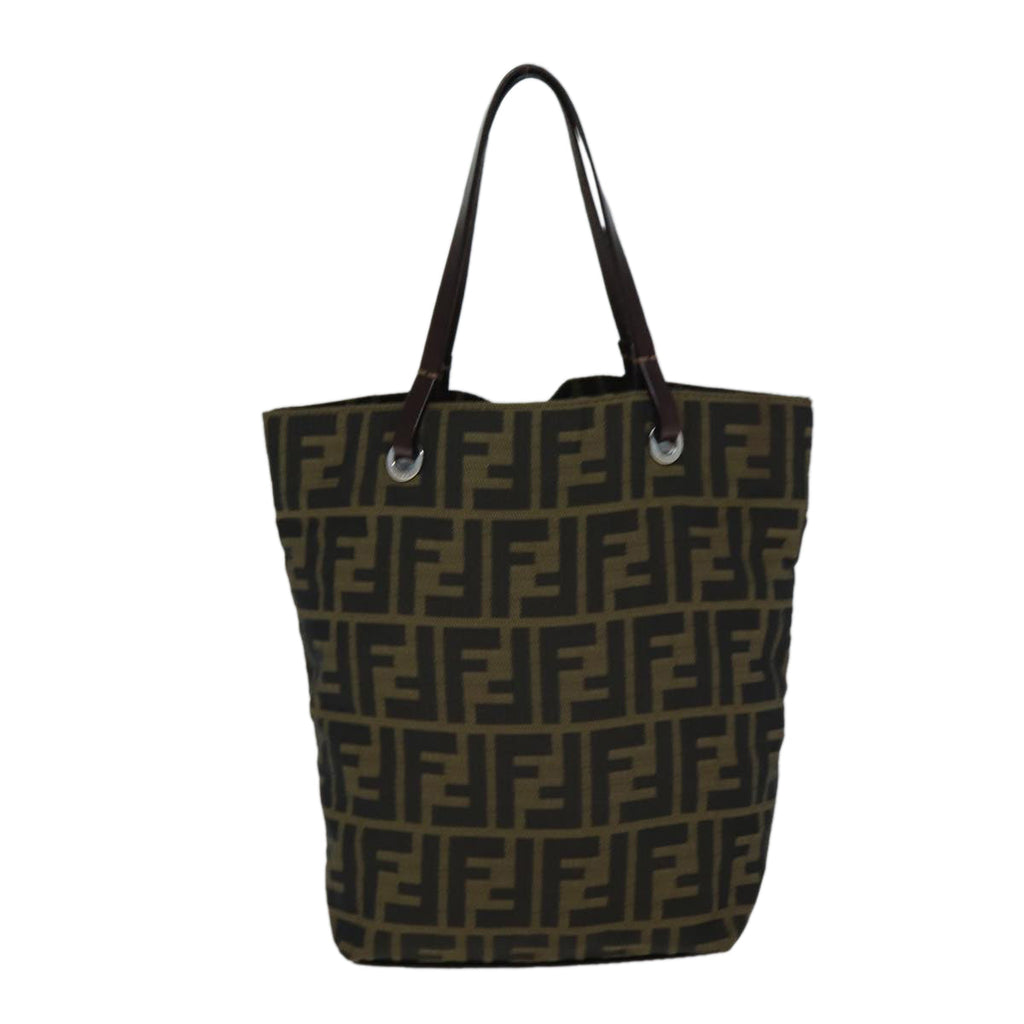 FENDI Zucca Canvas Hand Bag Black Brown ep4447