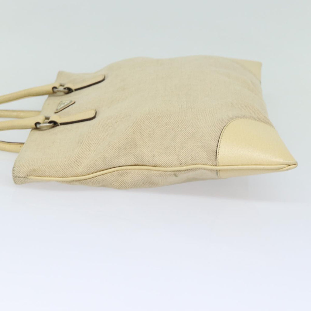 PRADA Hand Bag Canvas Beige ep4722