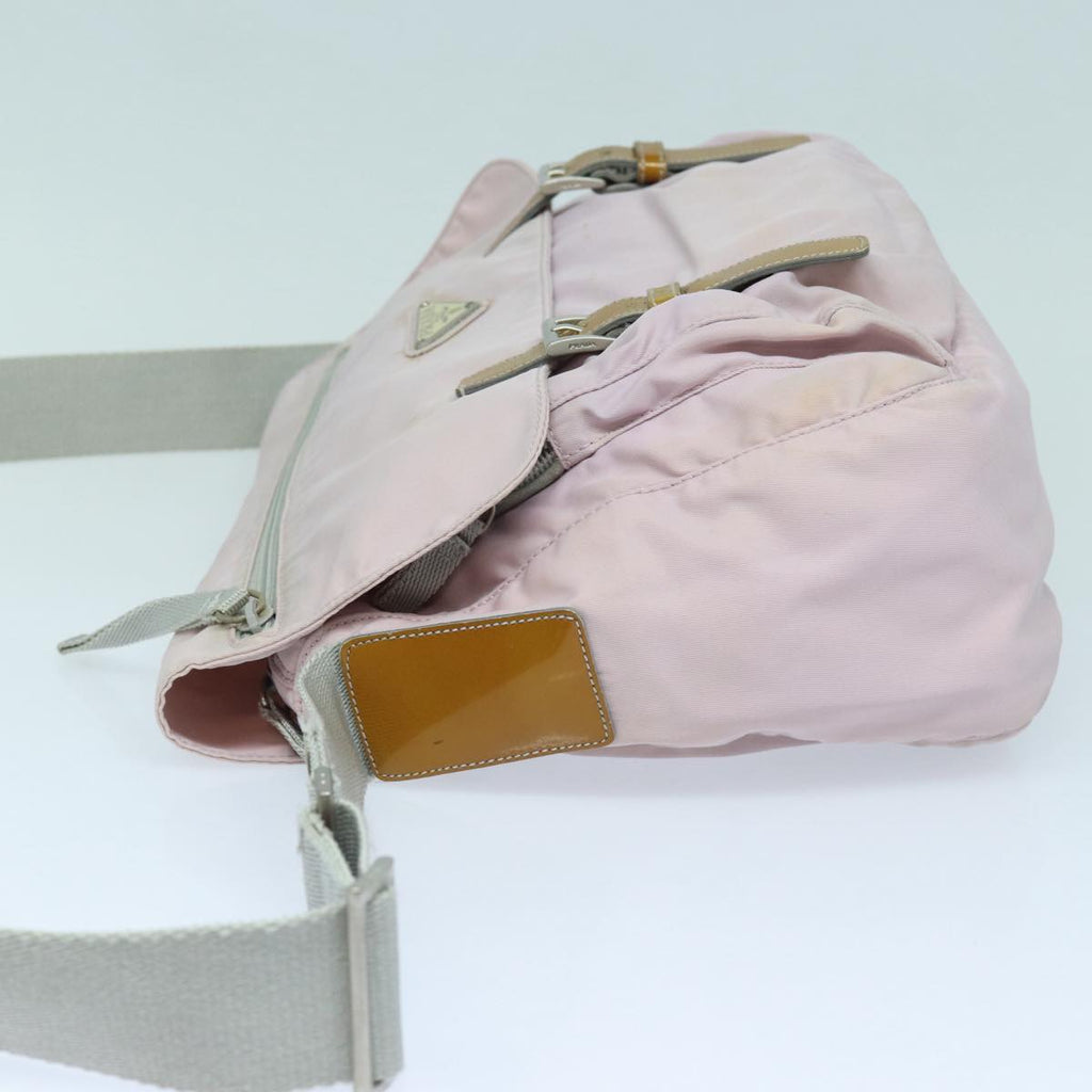 PRADA Shoulder Bag Nylon Pink Silver ep5304