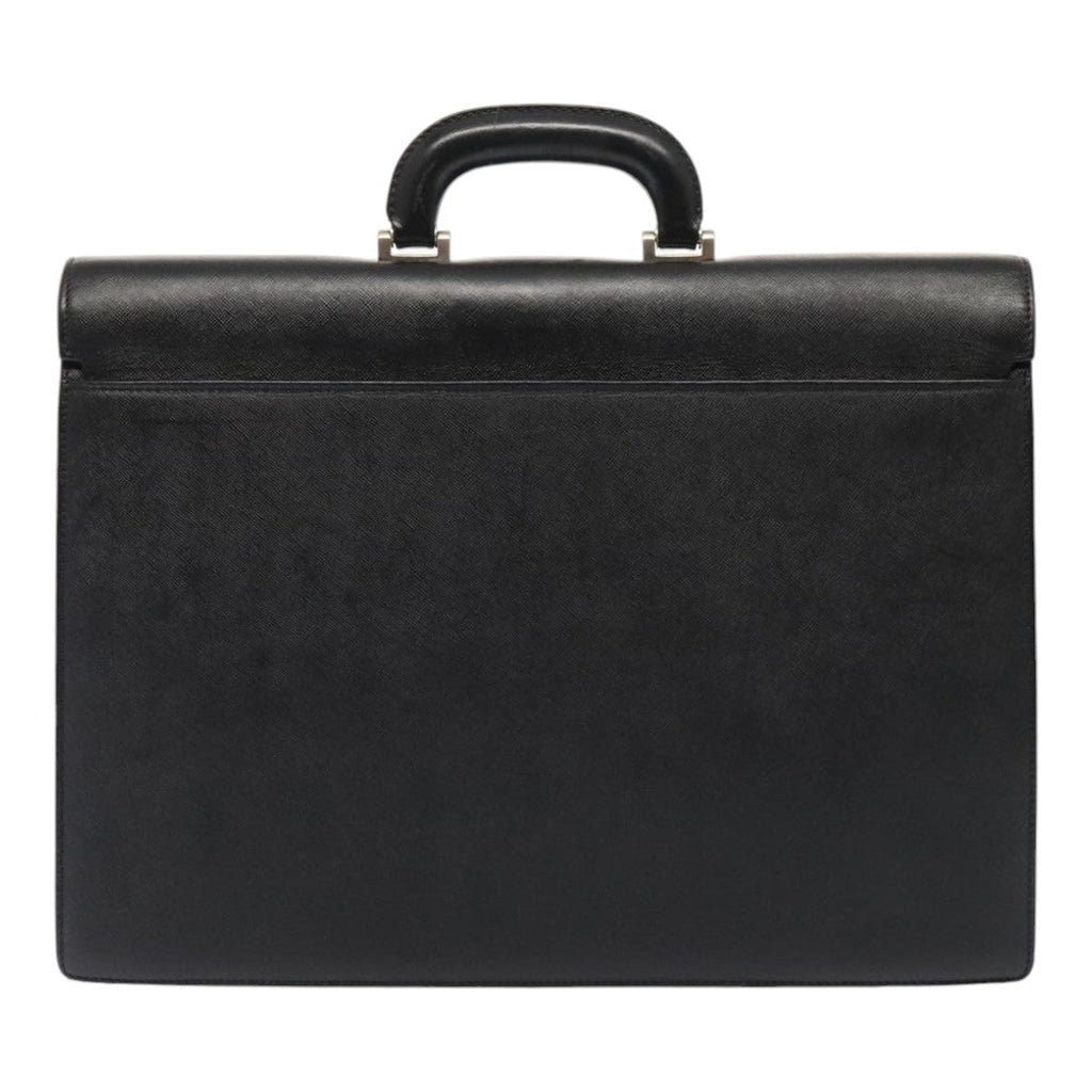 BURBERRY Business Bag Leather Black Silver ep5521