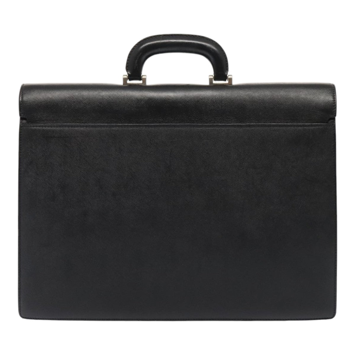 BURBERRY Business Bag Leather Black Silver ep5521