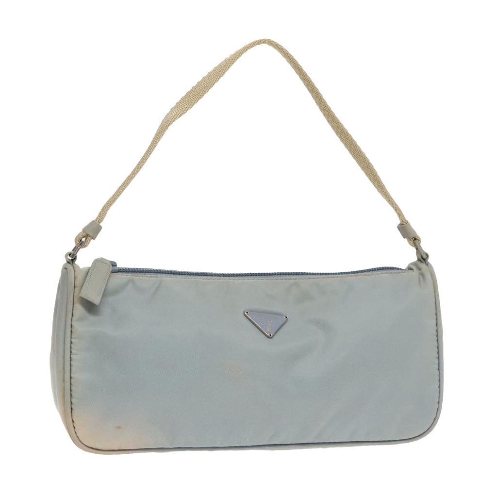 PRADA Pouch Nylon Blue Beige Silver ep5947