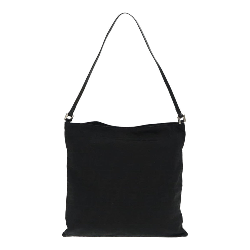 FENDI Zucca Canvas Shoulder Bag Nylon Black Silver ep6025