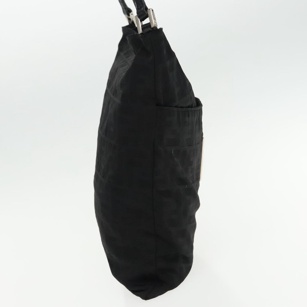 FENDI Zucca Canvas Shoulder Bag Nylon Black Silver ep6025