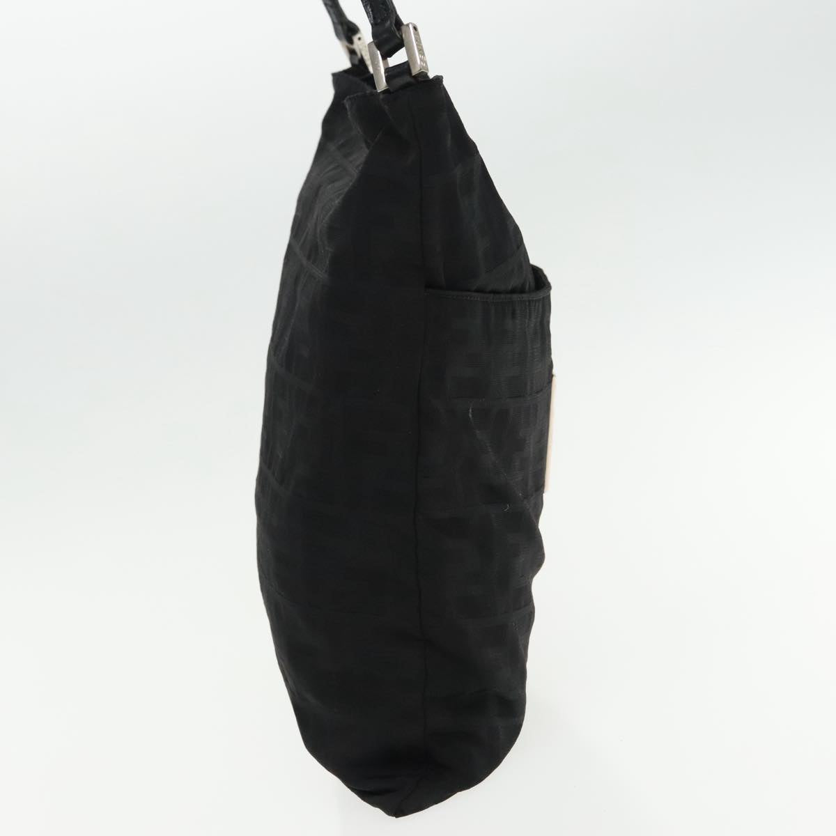 FENDI Zucca Canvas Shoulder Bag Nylon Black Silver ep6025