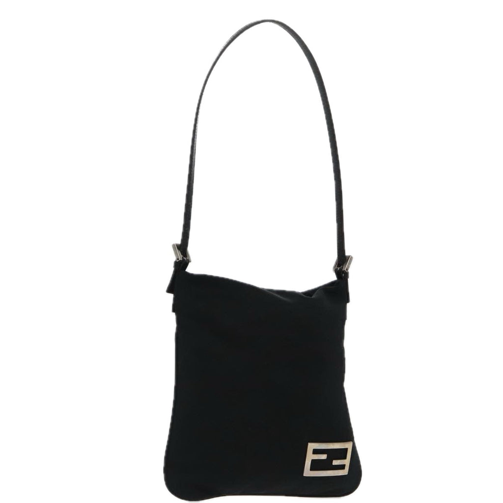 FENDI Shoulder Bag Nylon Black Silver ep6063