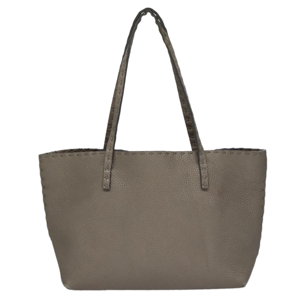 FENDI Celeria Hand Bag Leather Silver ep7070