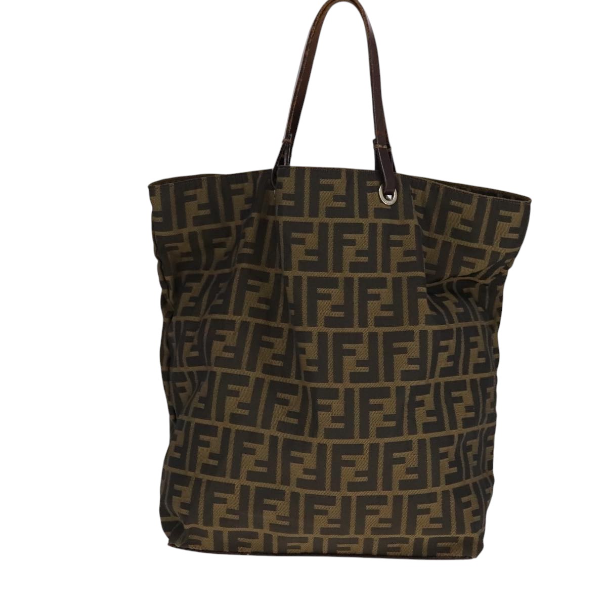 FENDI Zucca Canvas Hand Bag Brown Black ep7128