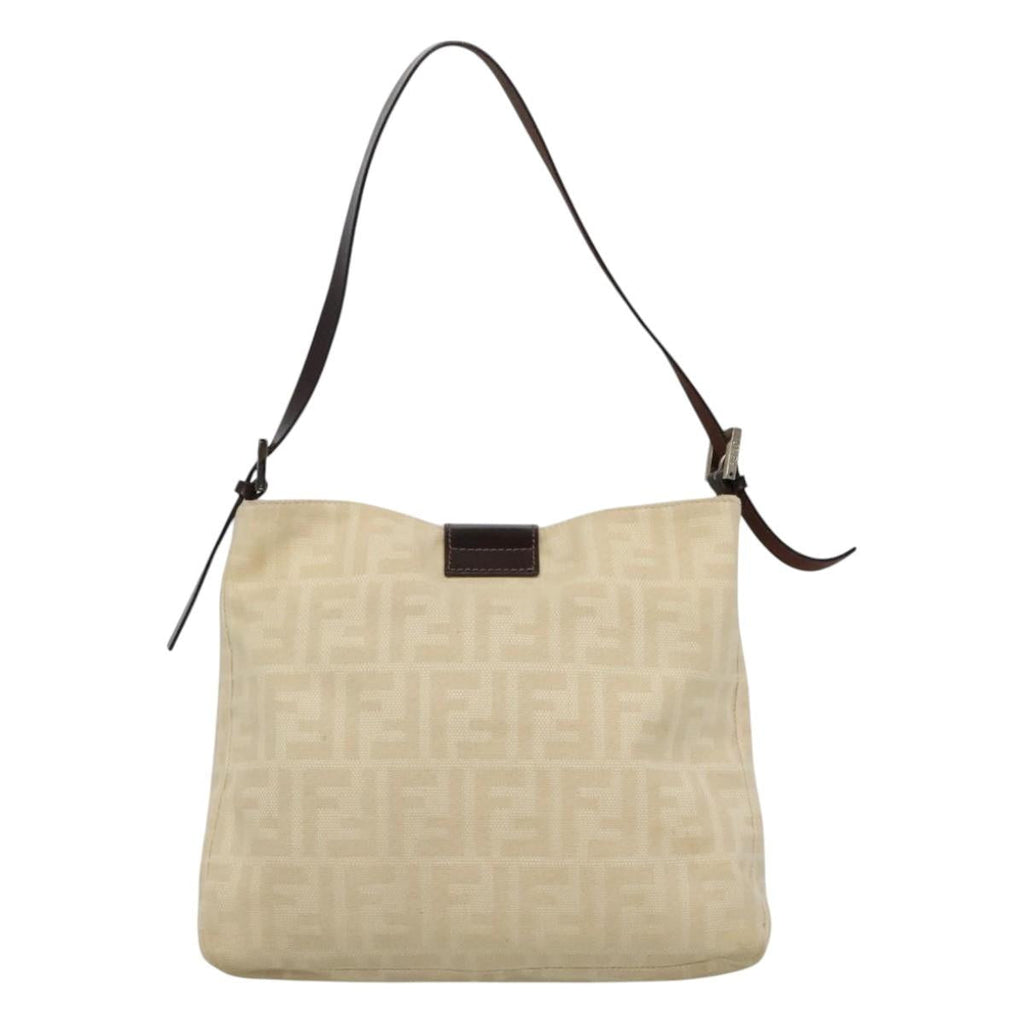 FENDI Zucca Canvas Shoulder Bag Beige ep7339