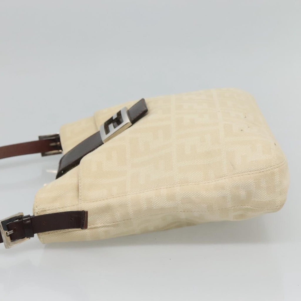 FENDI Zucca Canvas Shoulder Bag Beige ep7339