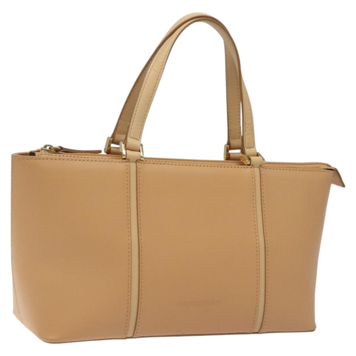 BURBERRY Hand Bag Leather Beige Gold ep7923