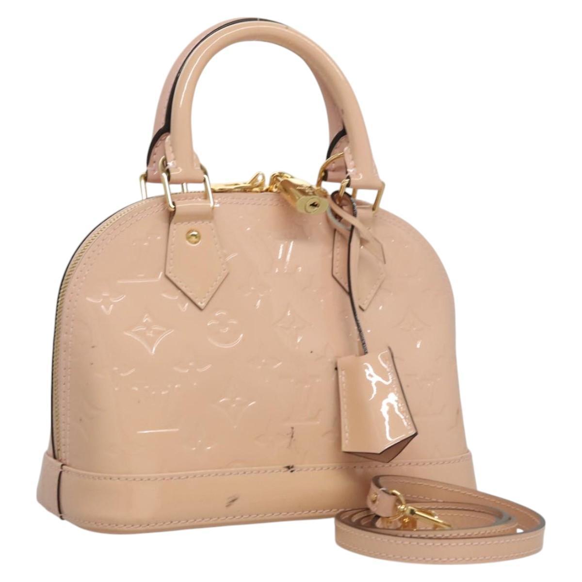 LOUIS VUITTON Vernis Alma BB Hand Bag 2way Pink Rose valerine M50415 ep8196