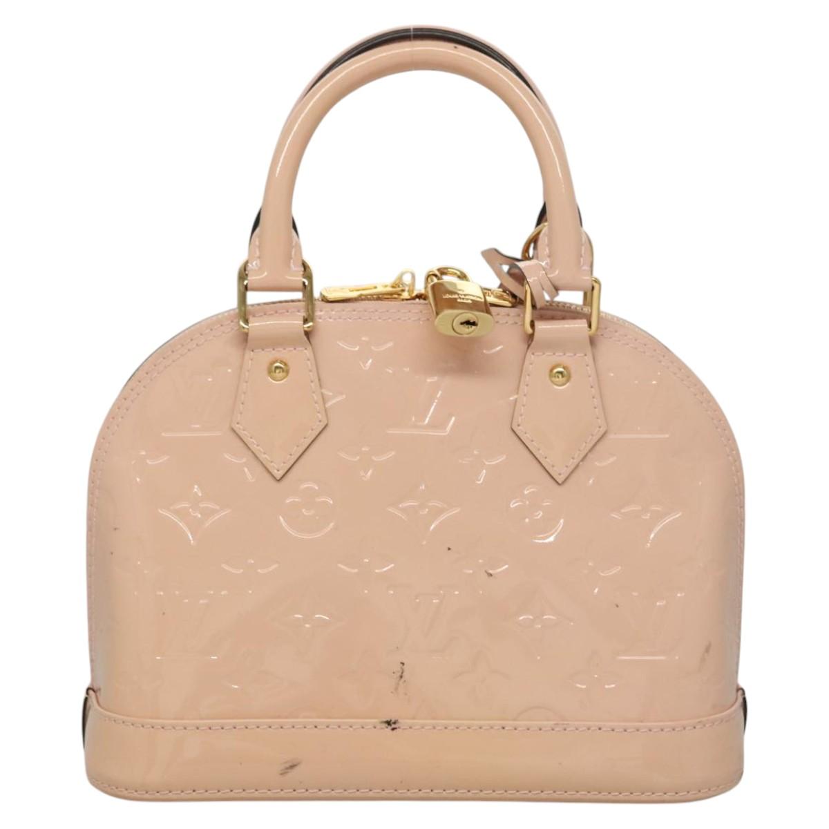 LOUIS VUITTON Vernis Alma BB Hand Bag 2way Pink Rose valerine M50415 ep8196