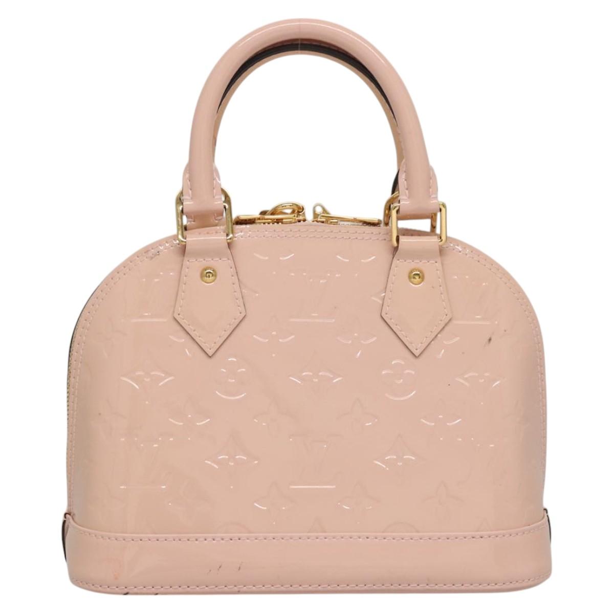 LOUIS VUITTON Vernis Alma BB Hand Bag 2way Pink Rose valerine M50415 ep8196