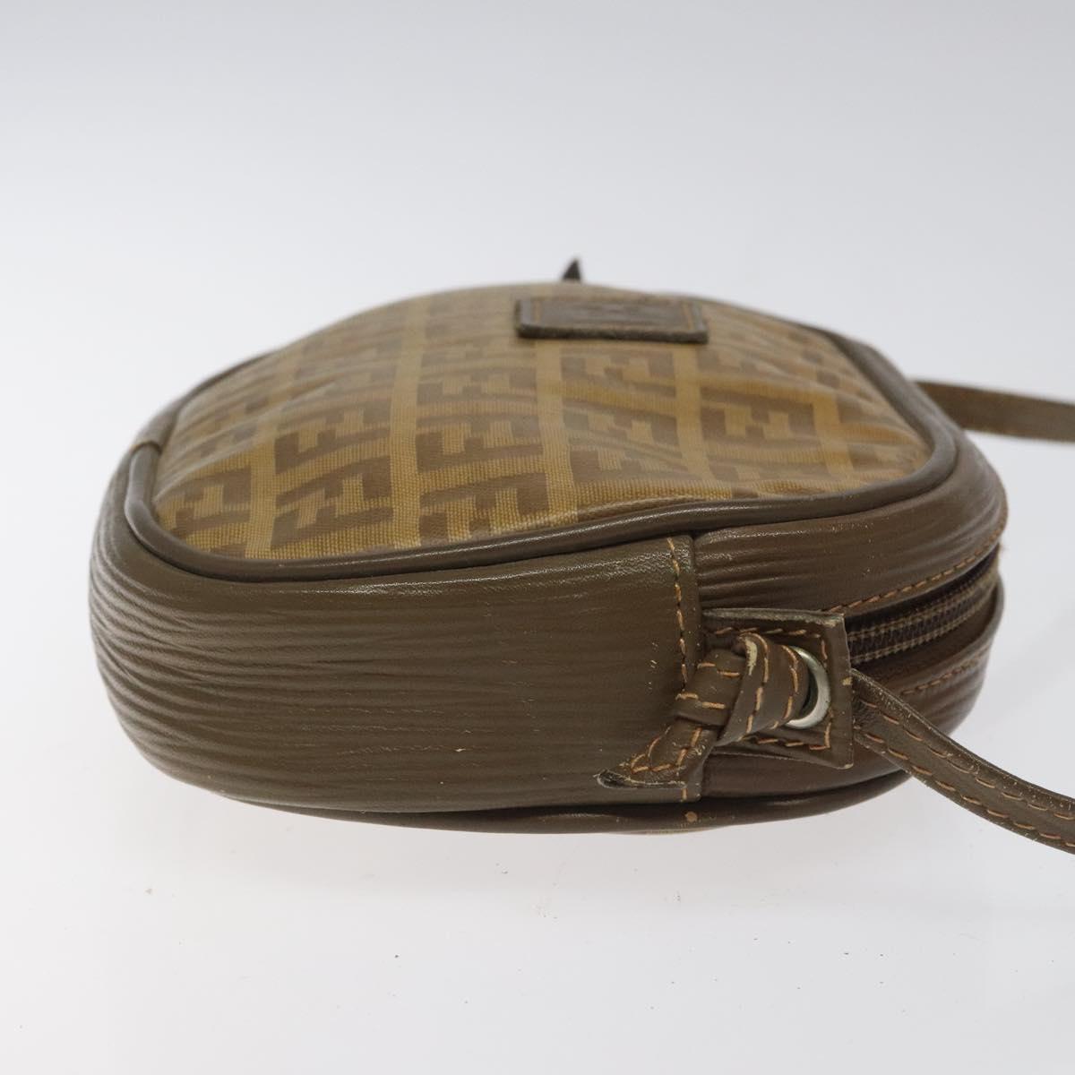 FENDI Zucchino Canvas Shoulder Bag Beige ep8232