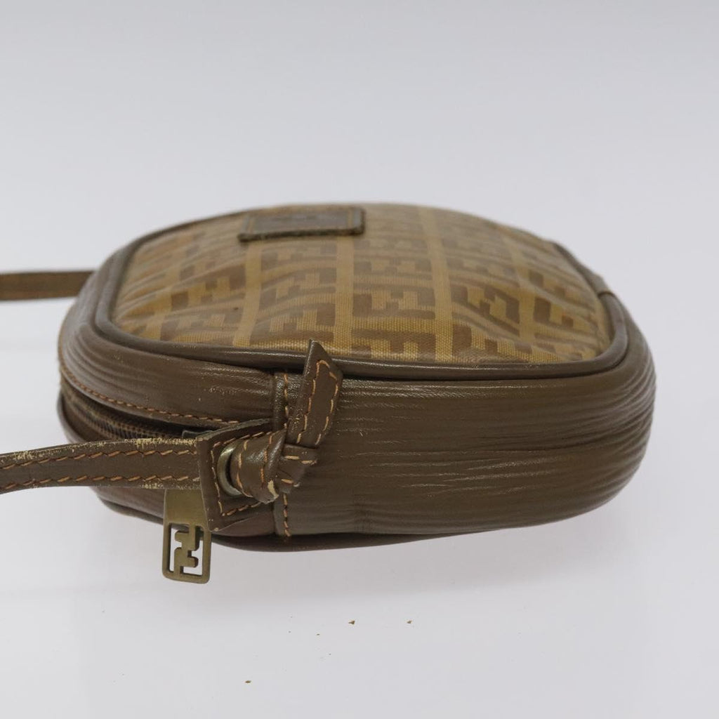 FENDI Zucchino Canvas Shoulder Bag Beige ep8232