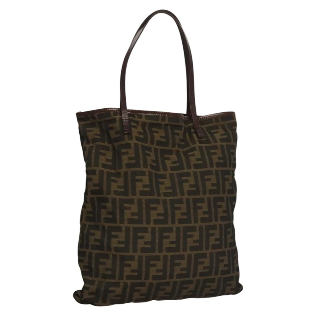 FENDI Zucca Canvas Hand Bag Brown Black ep8370