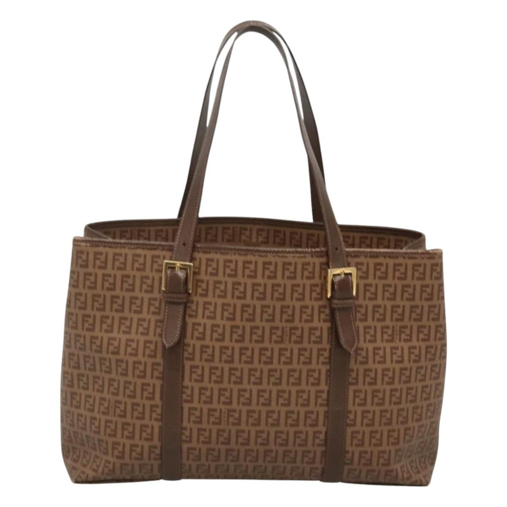 FENDI Zucchino Canvas Tote Bag Beige Gold ep8686