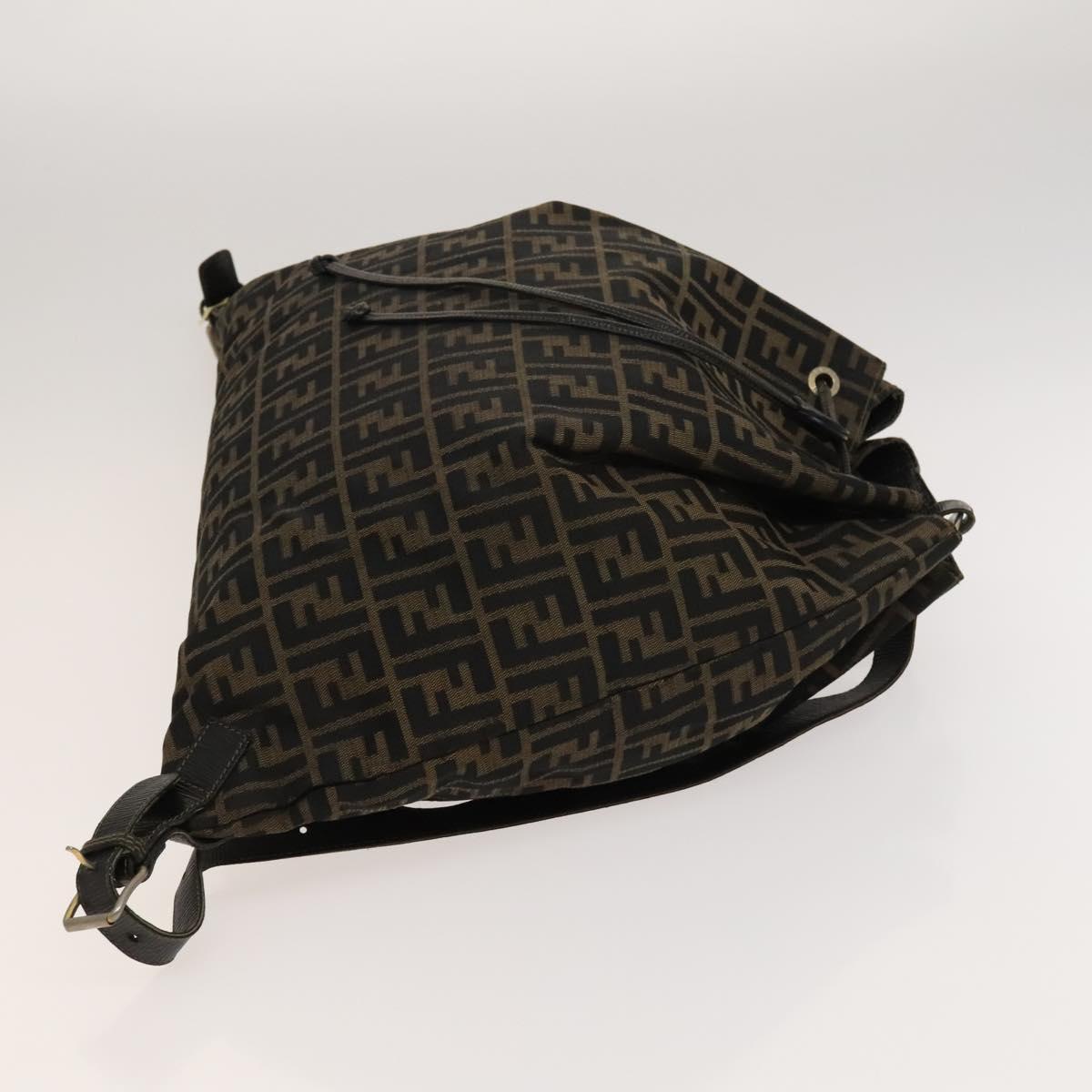 FENDI Zucca Canvas Backpack Brown Black gold ep8792