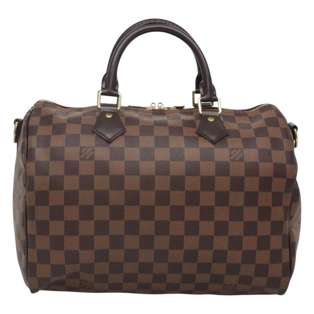 LOUIS VUITTON Damier Ebene Speedy Bandouliere 30 Hand Bag N41367 LV ep9019