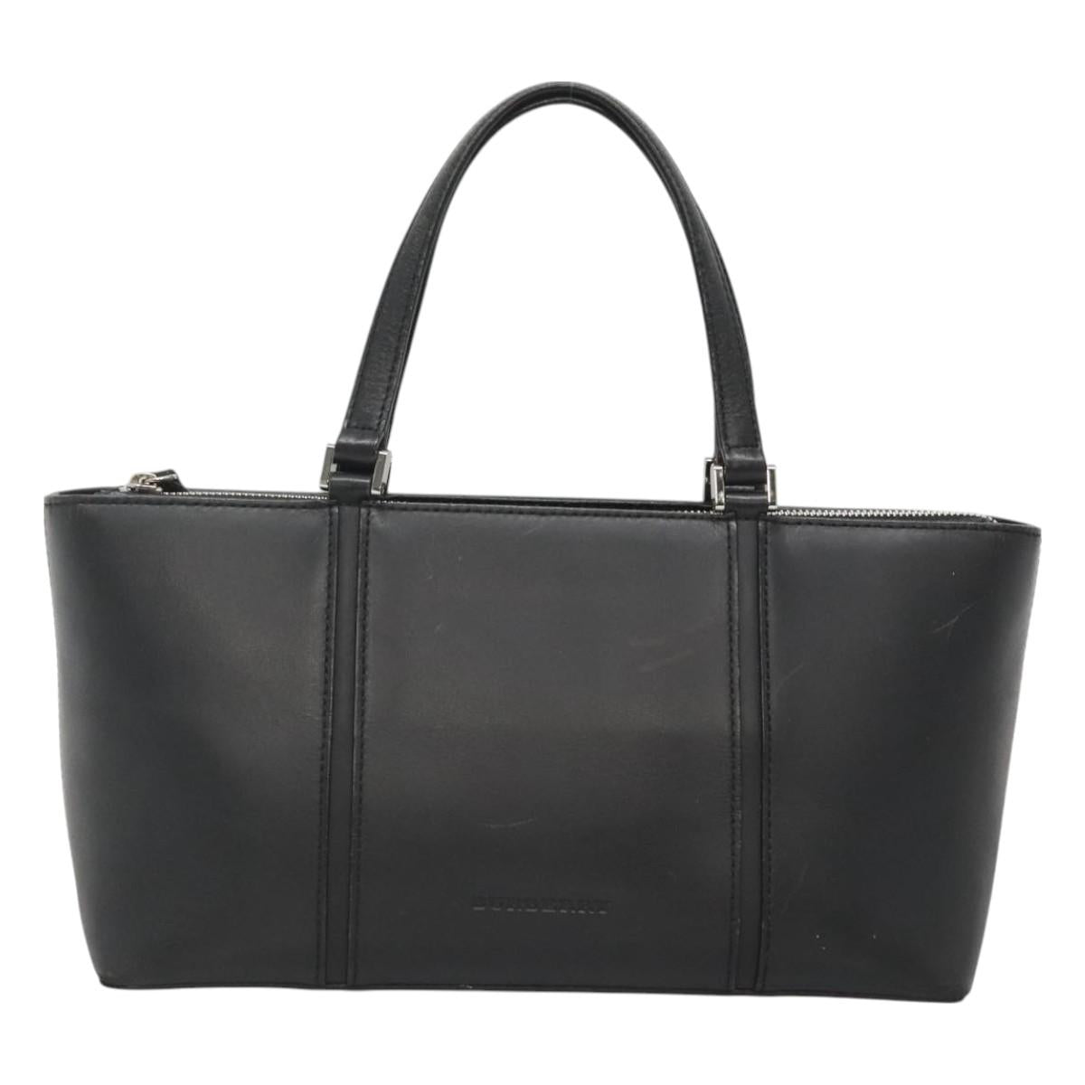 BURBERRY Hand Bag Leather Black Silver ep9206