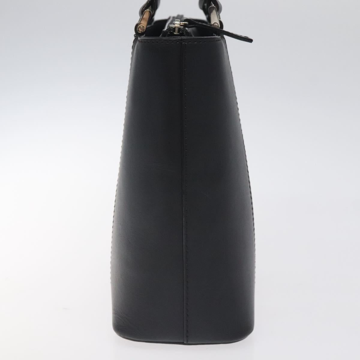 BURBERRY Hand Bag Leather Black Silver ep9535