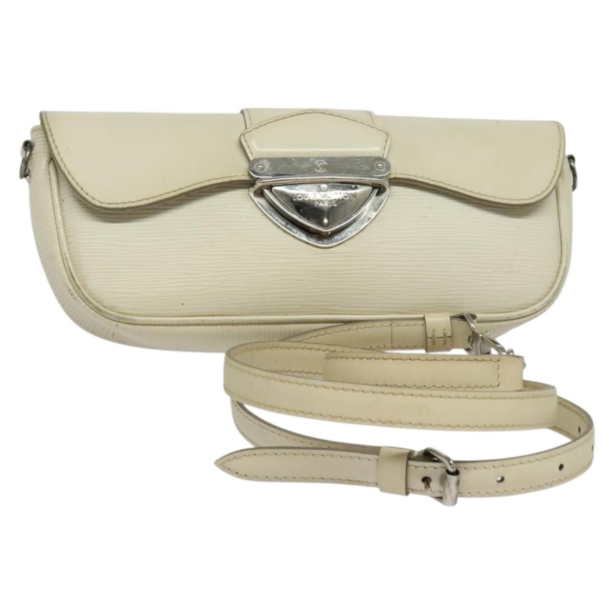 LOUIS VUITTON Epi Pochette Montaigne Bag White Yvoire M5929J LV ep9537