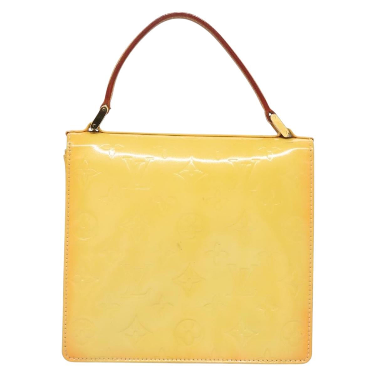 LOUIS VUITTON Monogram Vernis Spring Street Bag Lime Yellow M91068 ep9862