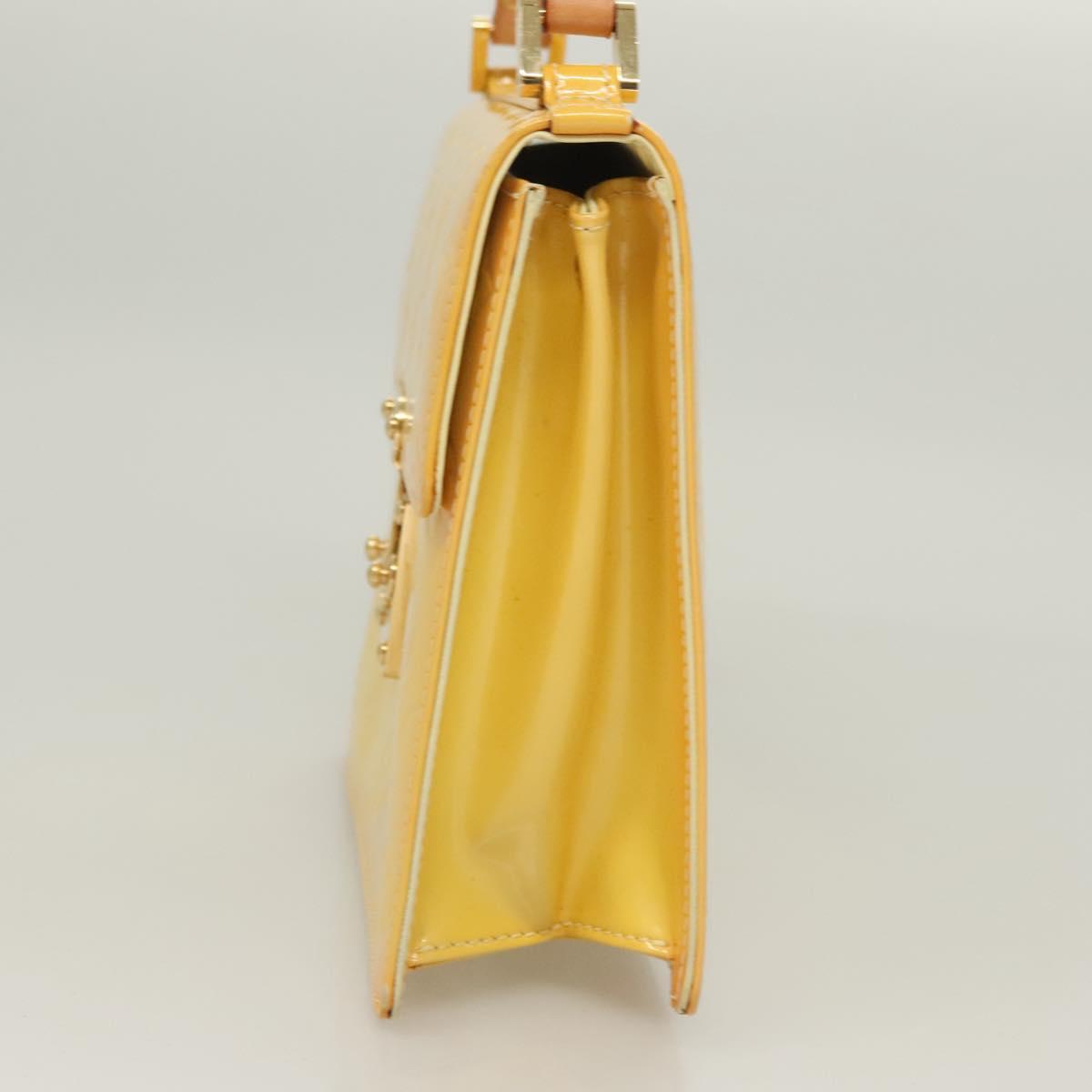 LOUIS VUITTON Monogram Vernis Spring Street Bag Lime Yellow M91068 ep9862