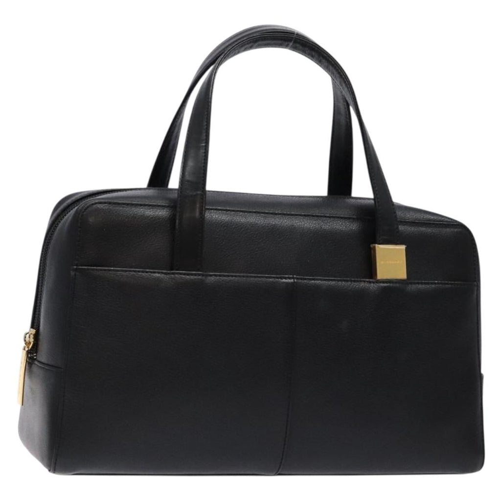 BURBERRY Hand Bag Leather Black Gold ep9924