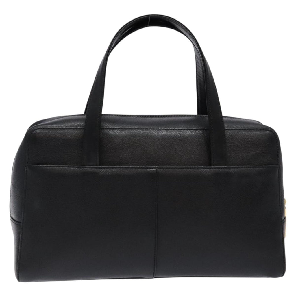 BURBERRY Hand Bag Leather Black Gold ep9924