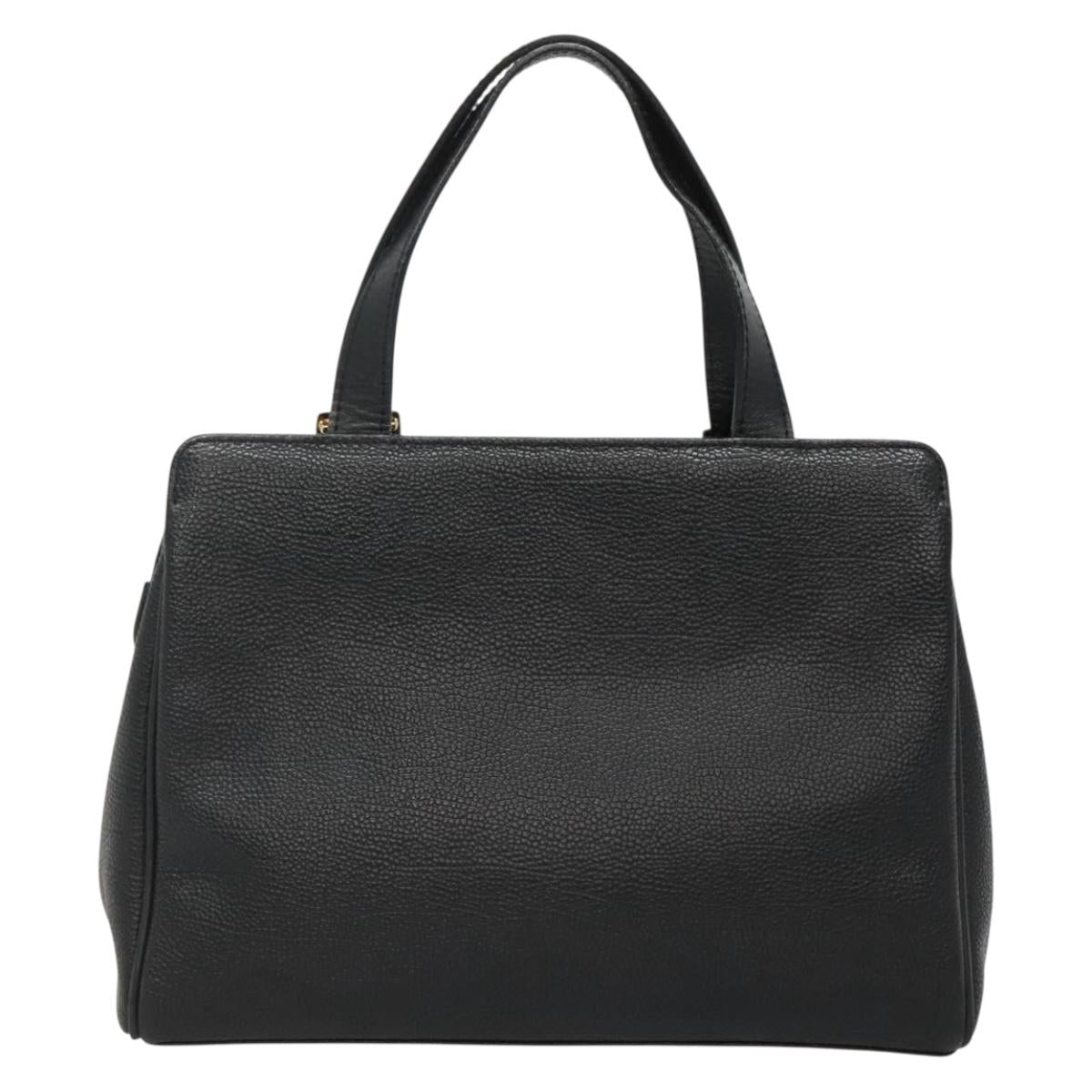 BURBERRY Hand Bag Leather Black Gold ep9938