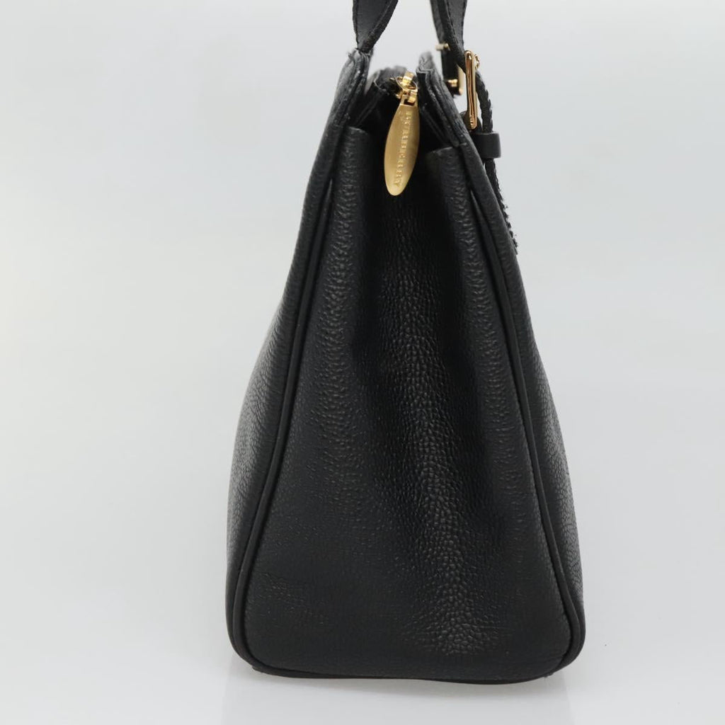 BURBERRY Hand Bag Leather Black Gold ep9938