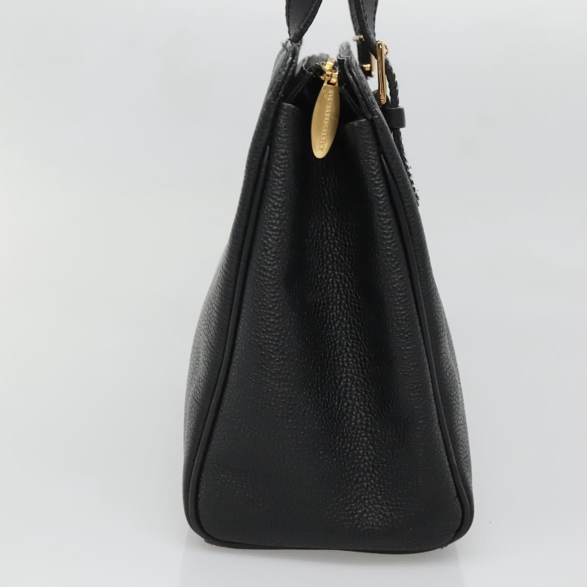 BURBERRY Hand Bag Leather Black Gold ep9938