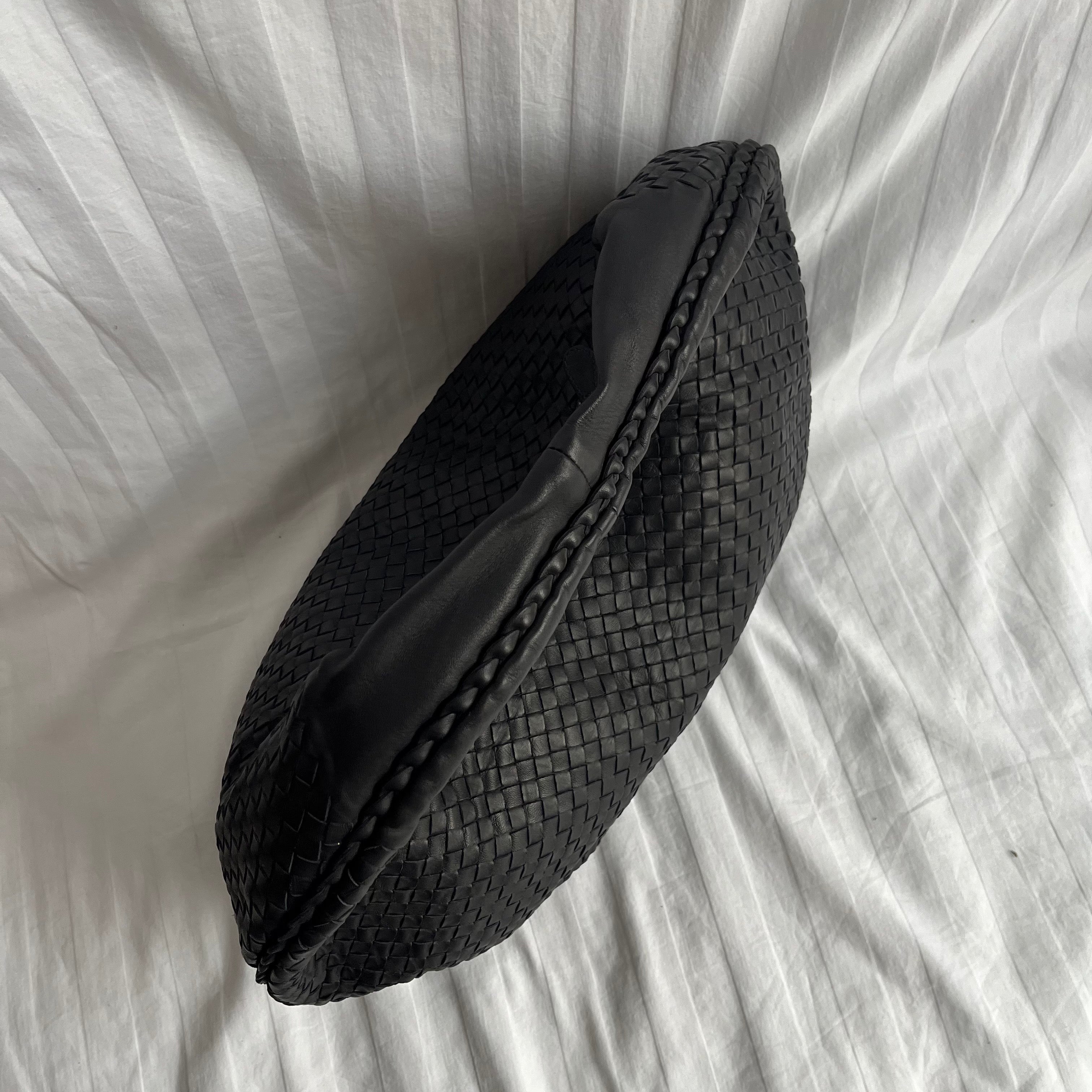 Bottega Veneta Belly Hobo Intrecciato Black Leather Maxi 50cm