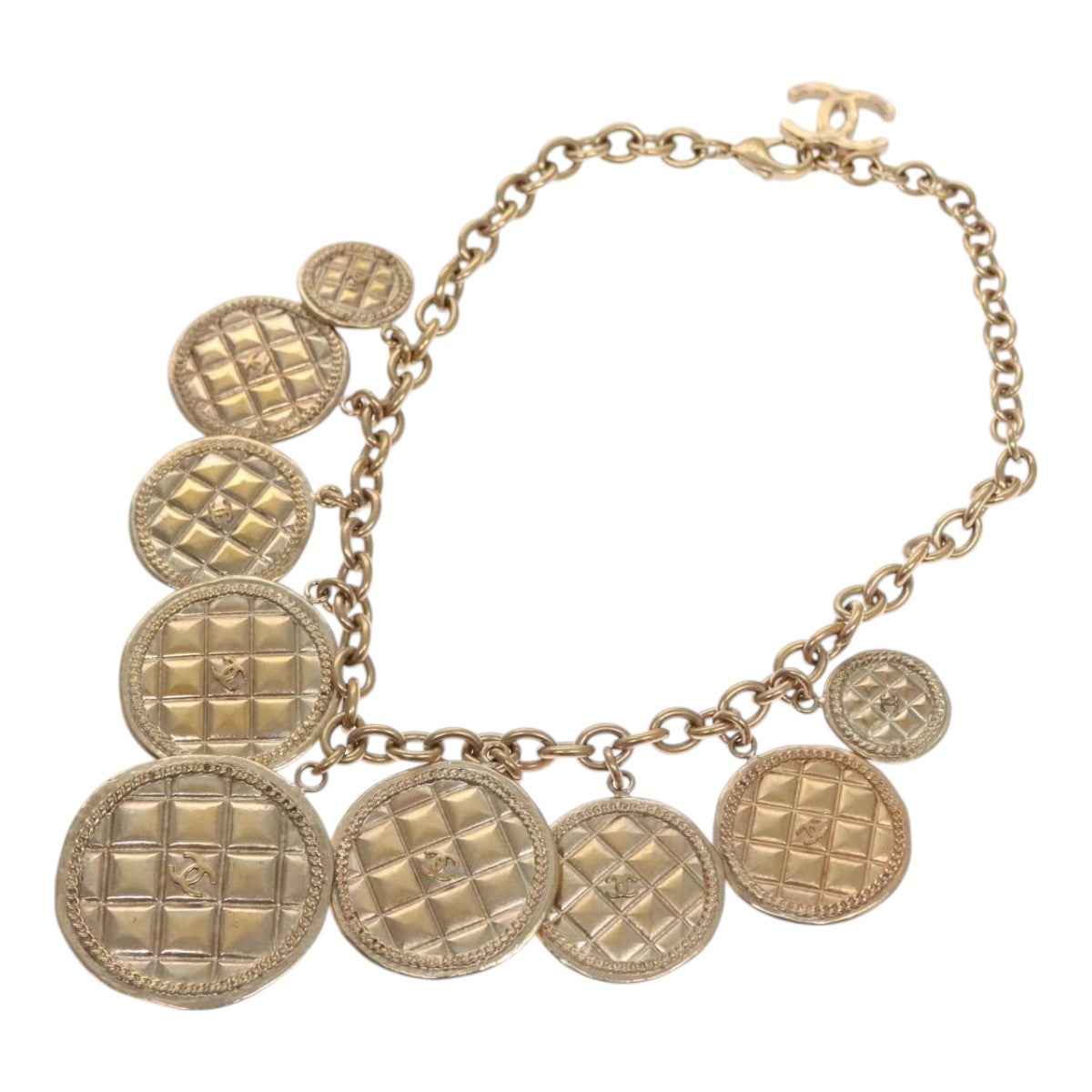 CHANEL Necklace metal Gold CC FF0709AV