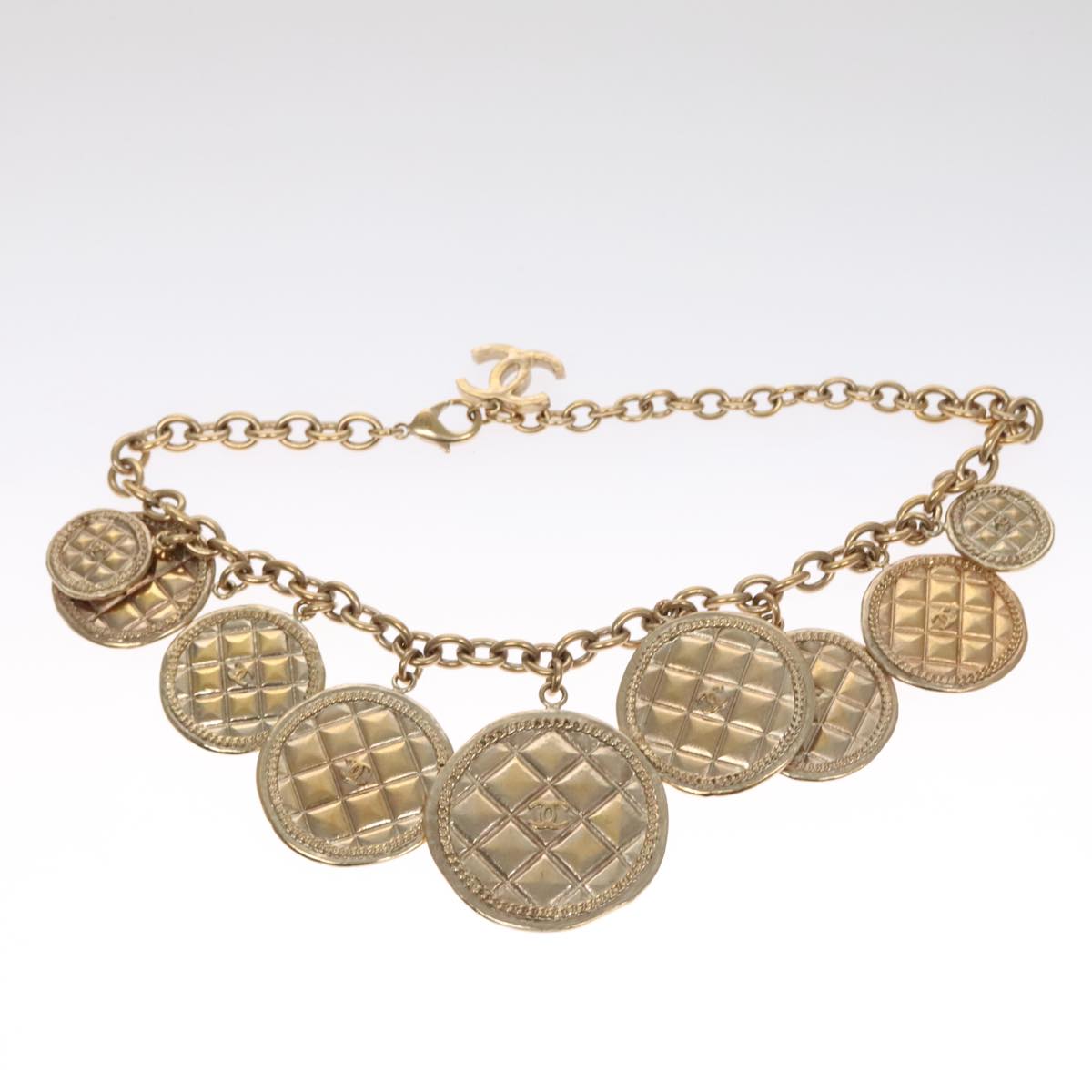 CHANEL Necklace metal Gold CC FF0709AV