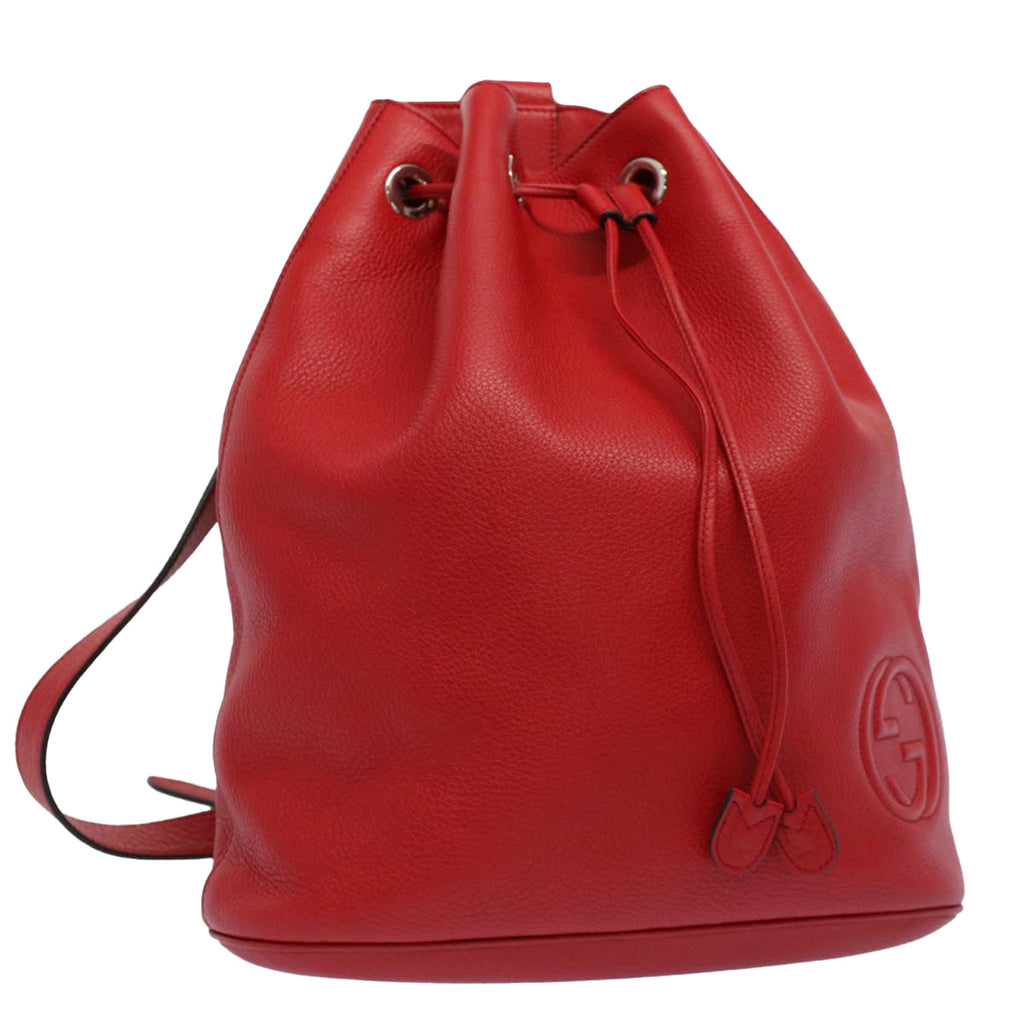 GUCCI Soho Backpack Leather Red 368588 fm2801