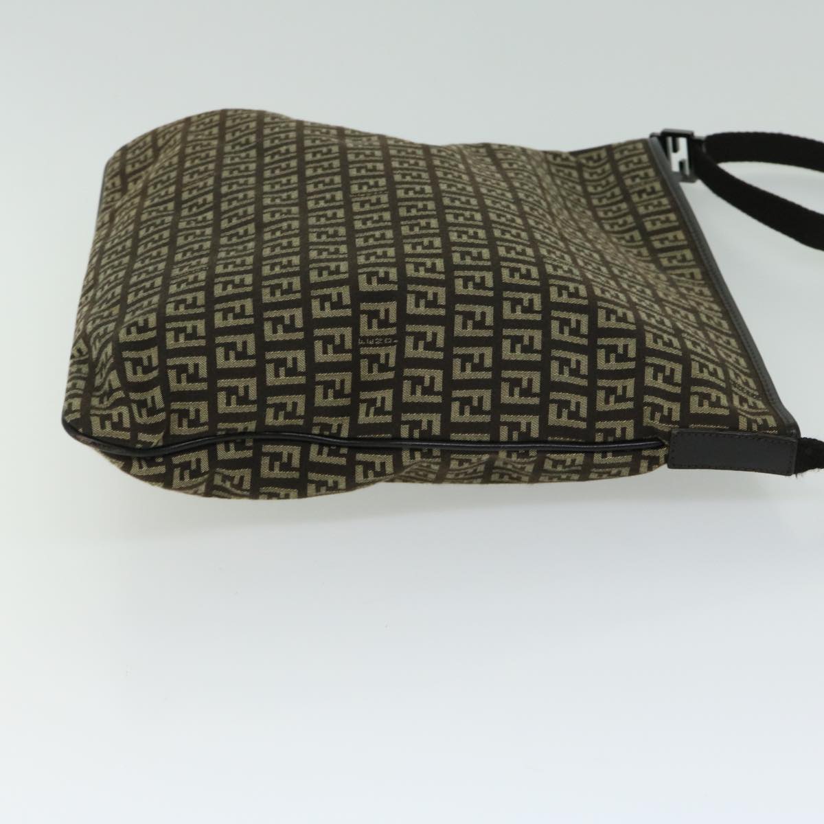FENDI Zucchino Canvas Mamma Baguette Shoulder Bag Brown fm3245