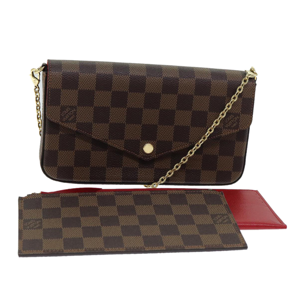 LOUIS VUITTON Damier Ebene Pochette Felice Shoulder Wallet N63032 fm3540SM