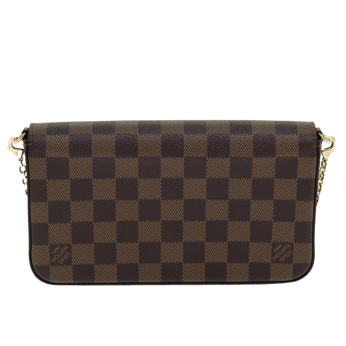 LOUIS VUITTON Damier Ebene Pochette Felice Shoulder Wallet N63032 fm3540SM