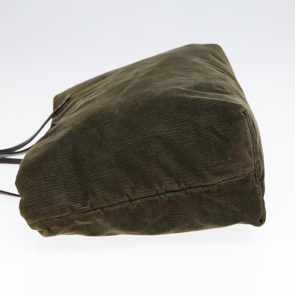 FENDI Tote Bag Corduroy Khaki fm3899