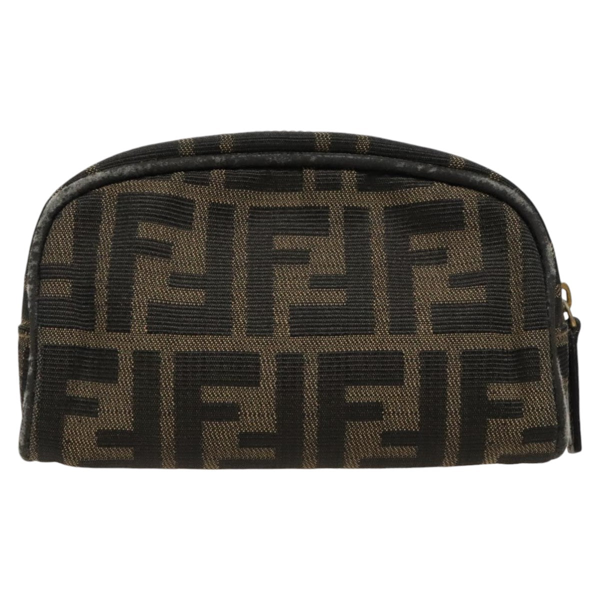 FENDI Zucca Canvas Pouch Brown Black fm4029