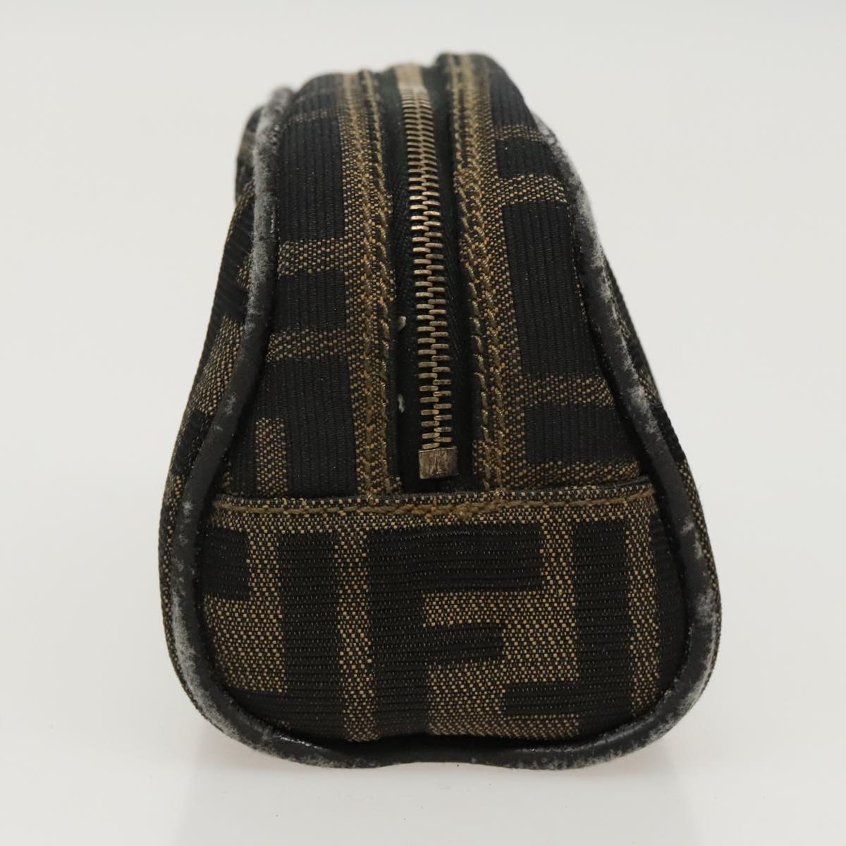FENDI Zucca Canvas Pouch Brown Black fm4029