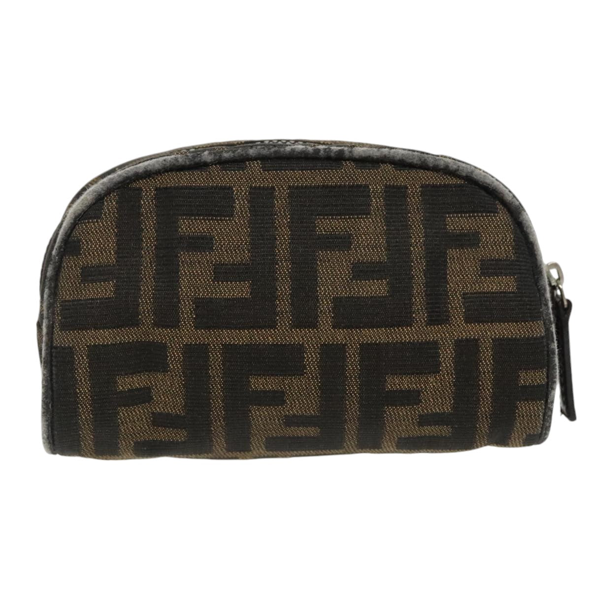FENDI Zucca Canvas Pouch Brown Black fm4108