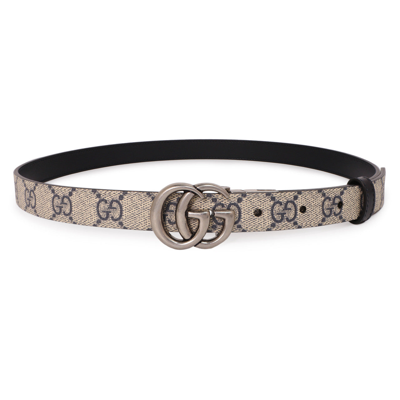 Gucci GG Supreme Monogram Double G Reversible 20mm Belt
