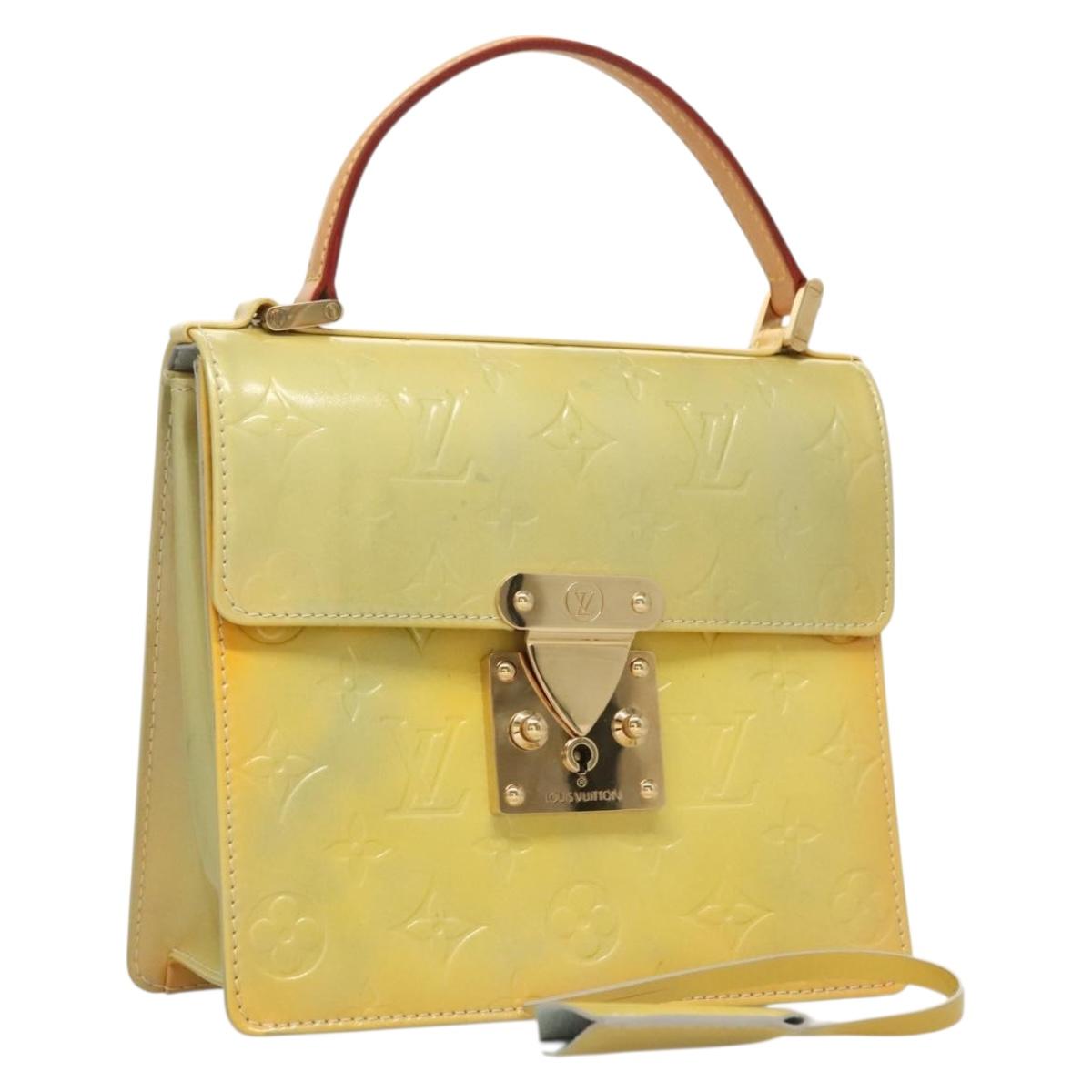 LOUIS VUITTON Monogram Vernis Spring Street Hand Bag Gris M91029 LV gh317