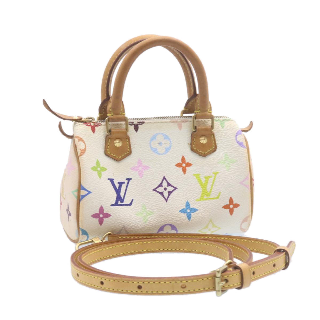 LOUIS VUITTON Monogram Multicolor Mini Speedy Hand Bag White M92645 am1013g