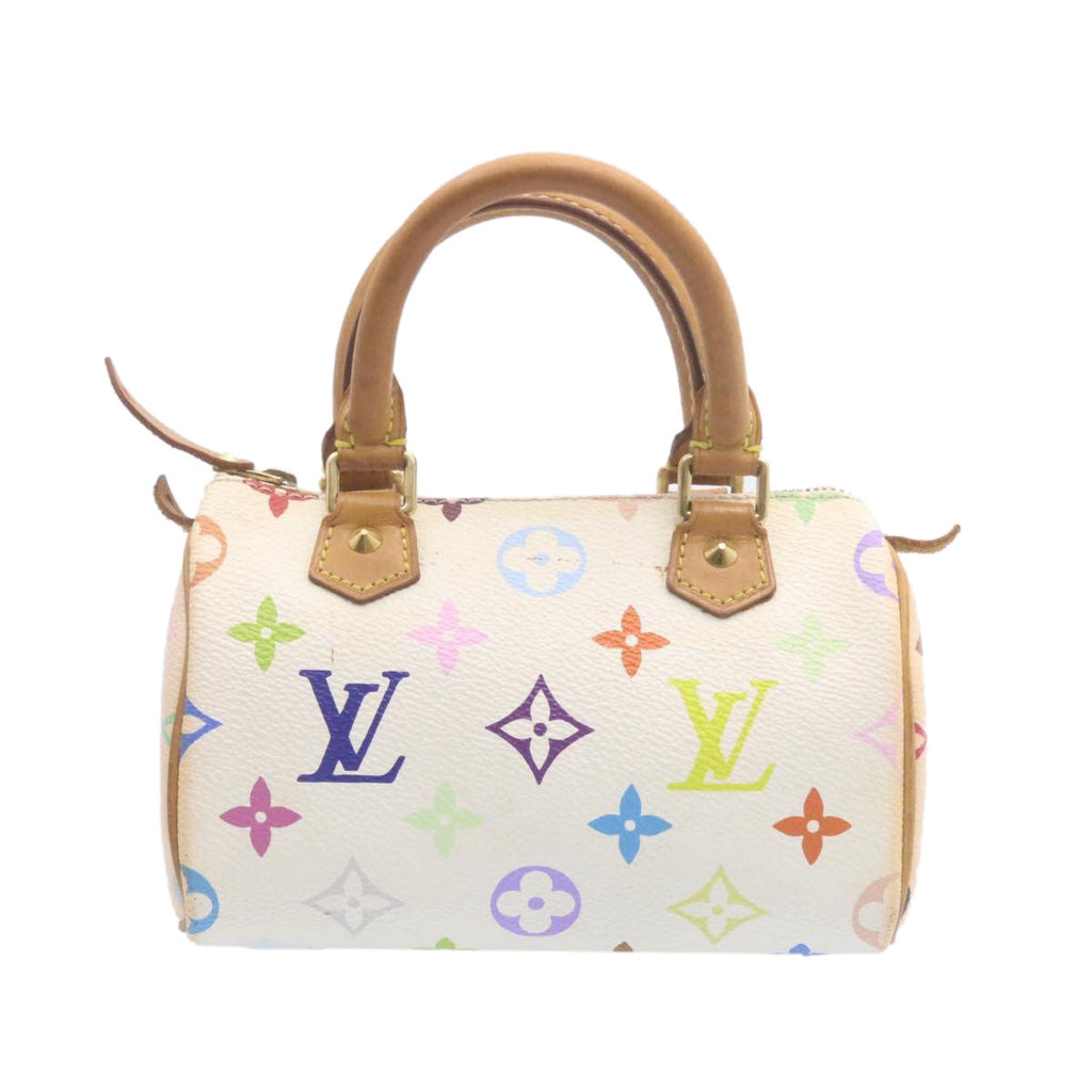 LOUIS VUITTON Monogram Multicolor Mini Speedy Hand Bag White M92645 am1013g