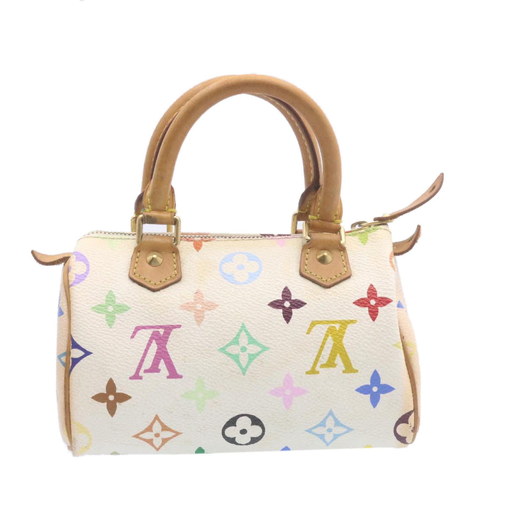 LOUIS VUITTON Monogram Multicolor Mini Speedy Hand Bag White M92645 am1013g